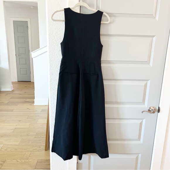 NWT Anthropologie Maeve V-Neck Pinafore Wide-Leg Jumpsuit - Picture 3 of 4